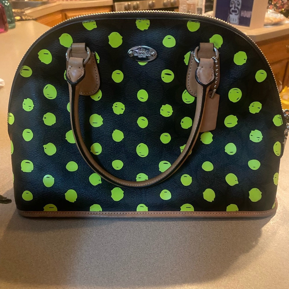 Coach Cora Neon Polka Dot Bag - Like New! - Picture 6 of 12